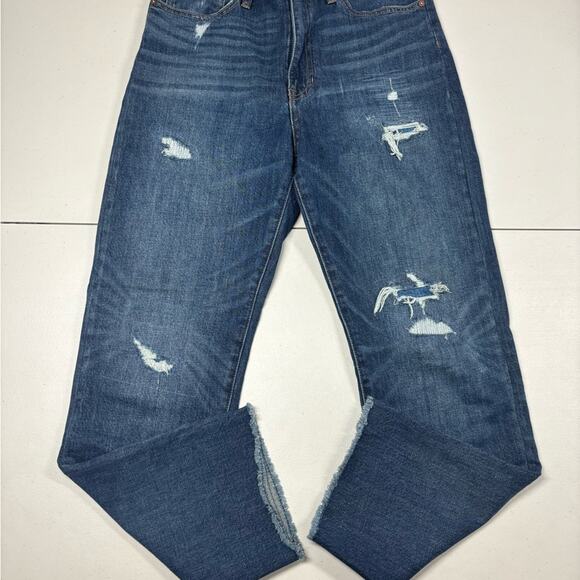 J crew - Point Sur denim Blue Cropped Distressed Jeans 27x27 - Picture 4 of 9